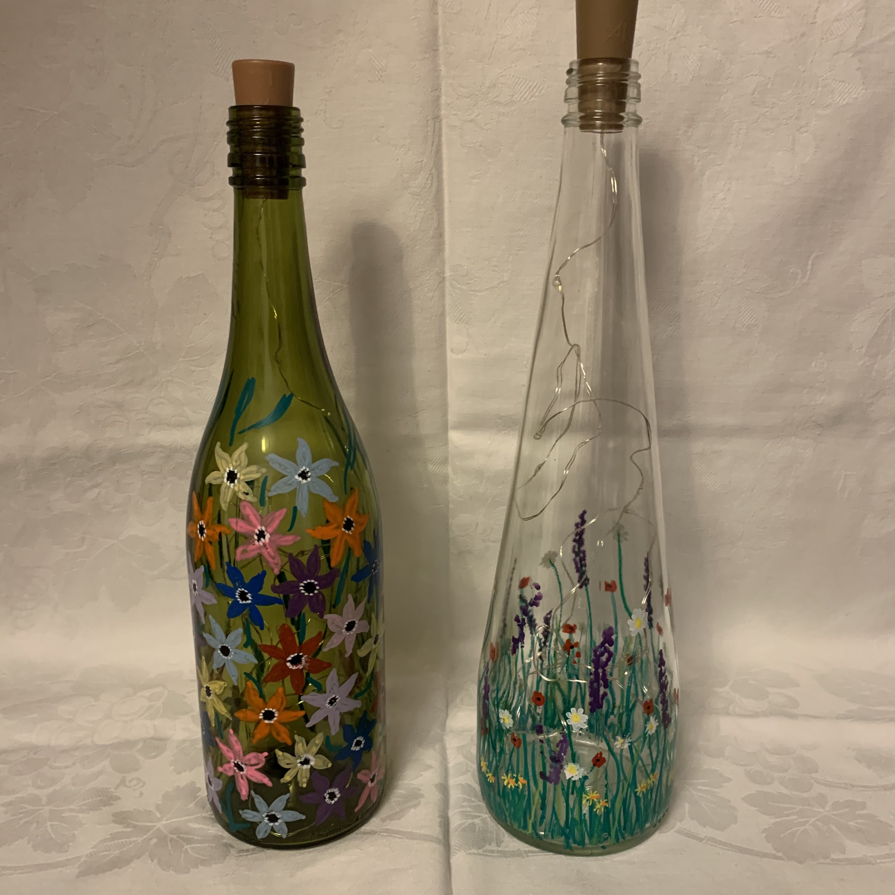 Bottle Hand Painted Flowers1 B Bottle Hand Painted Flowers1 B