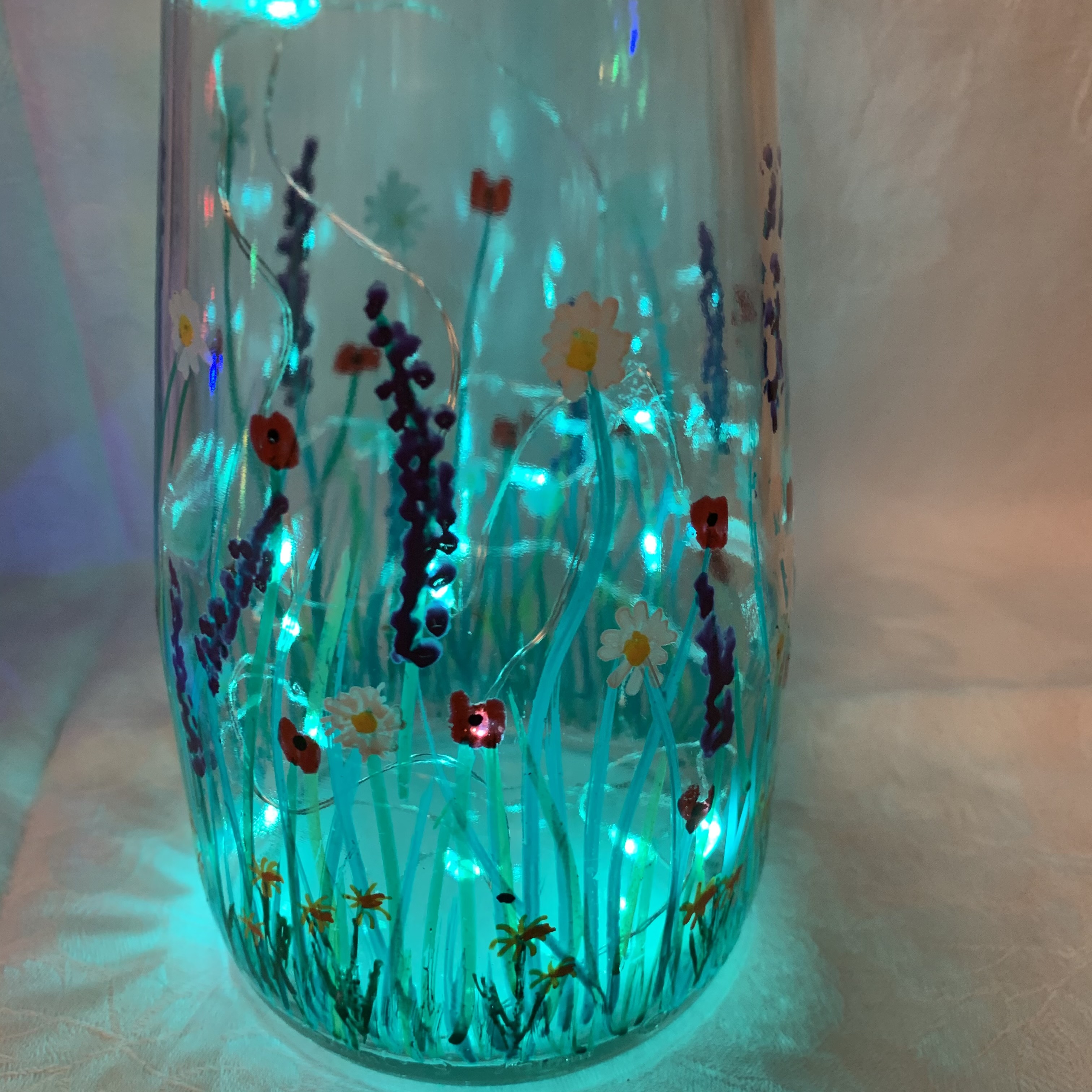 Bottle Hand Painted Flowers1 C Bottle Hand Painted Flowers1 C