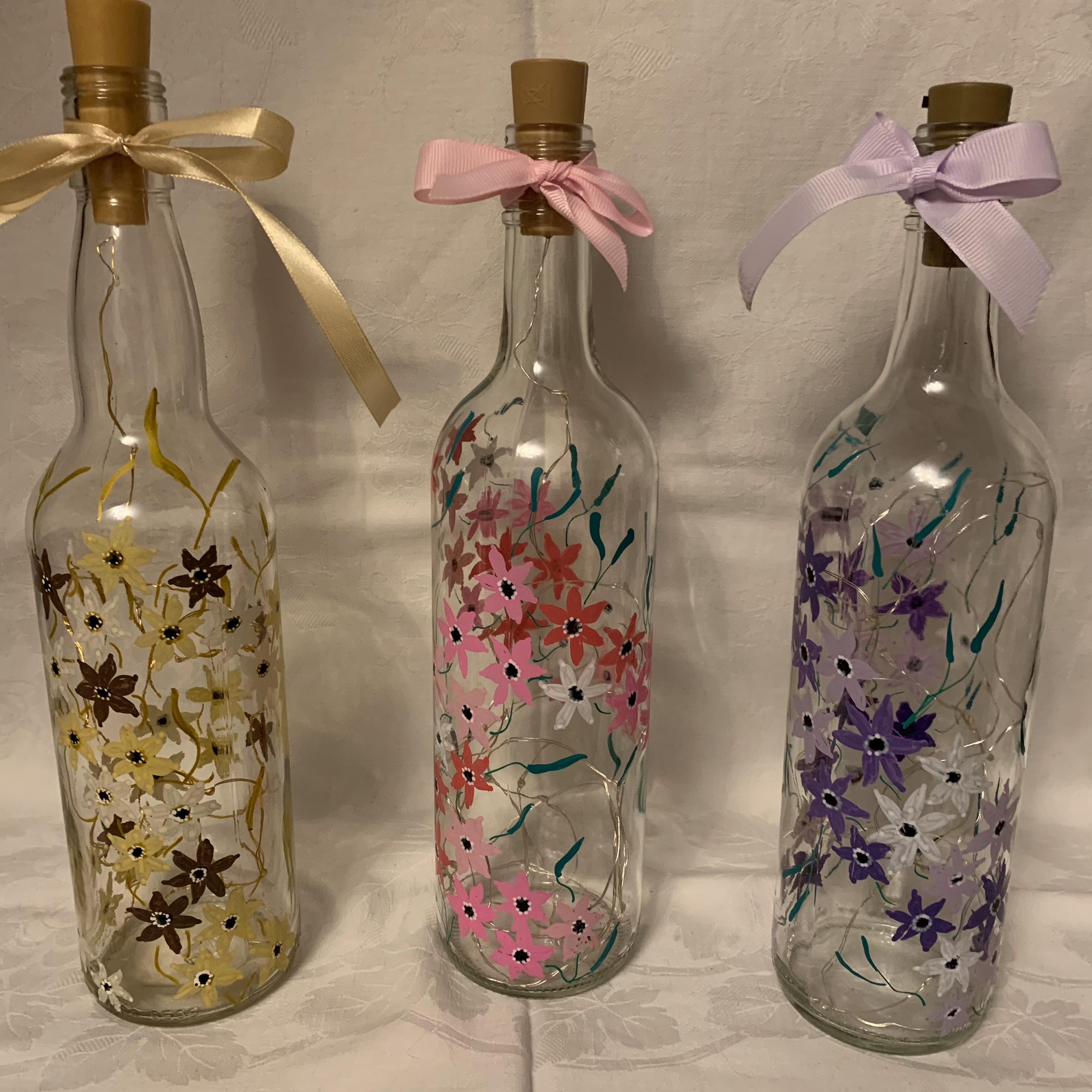 Bottle Hand Painted Flowers2 B Bottle Hand Painted Flowers2 B