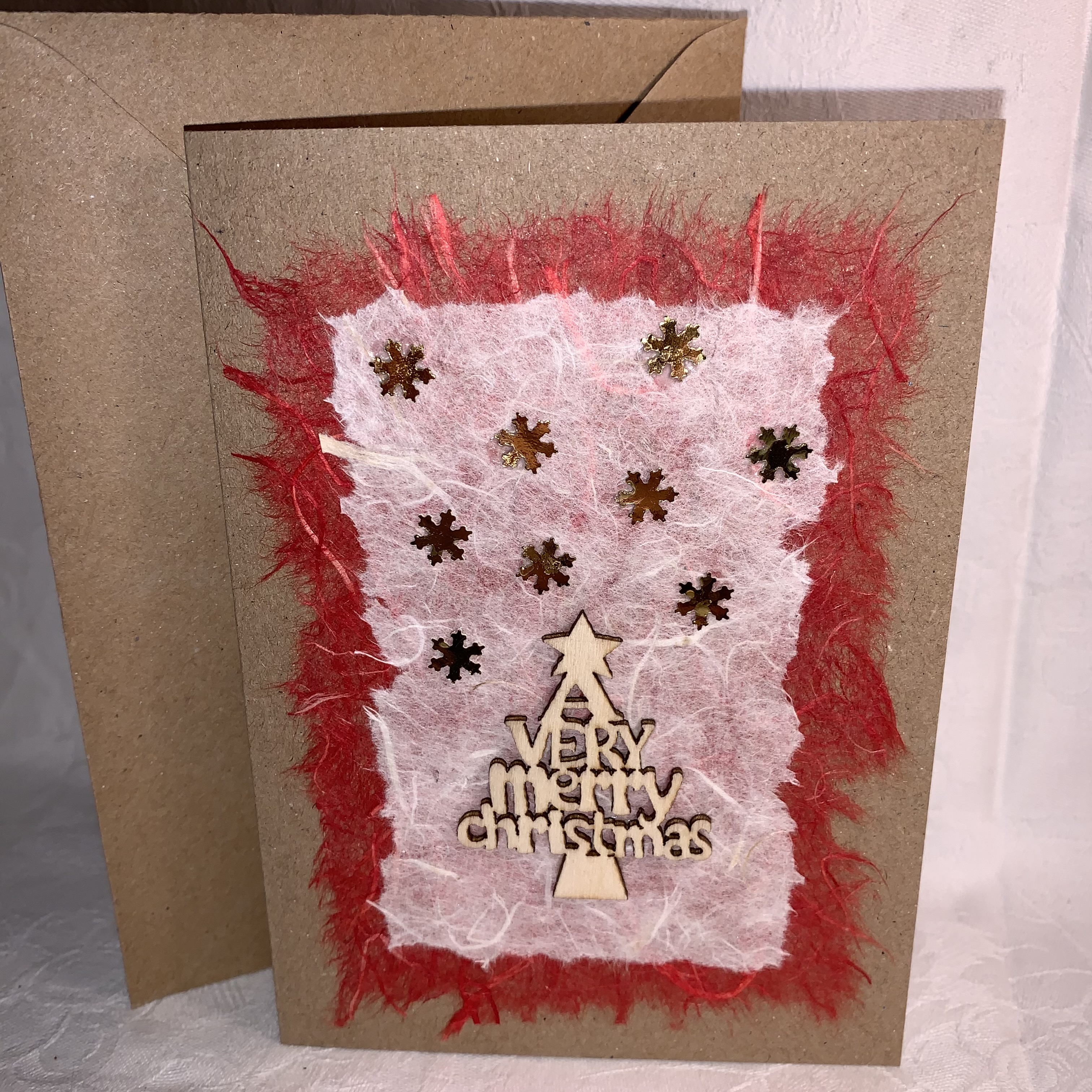 Christmas Card Wooden Tree