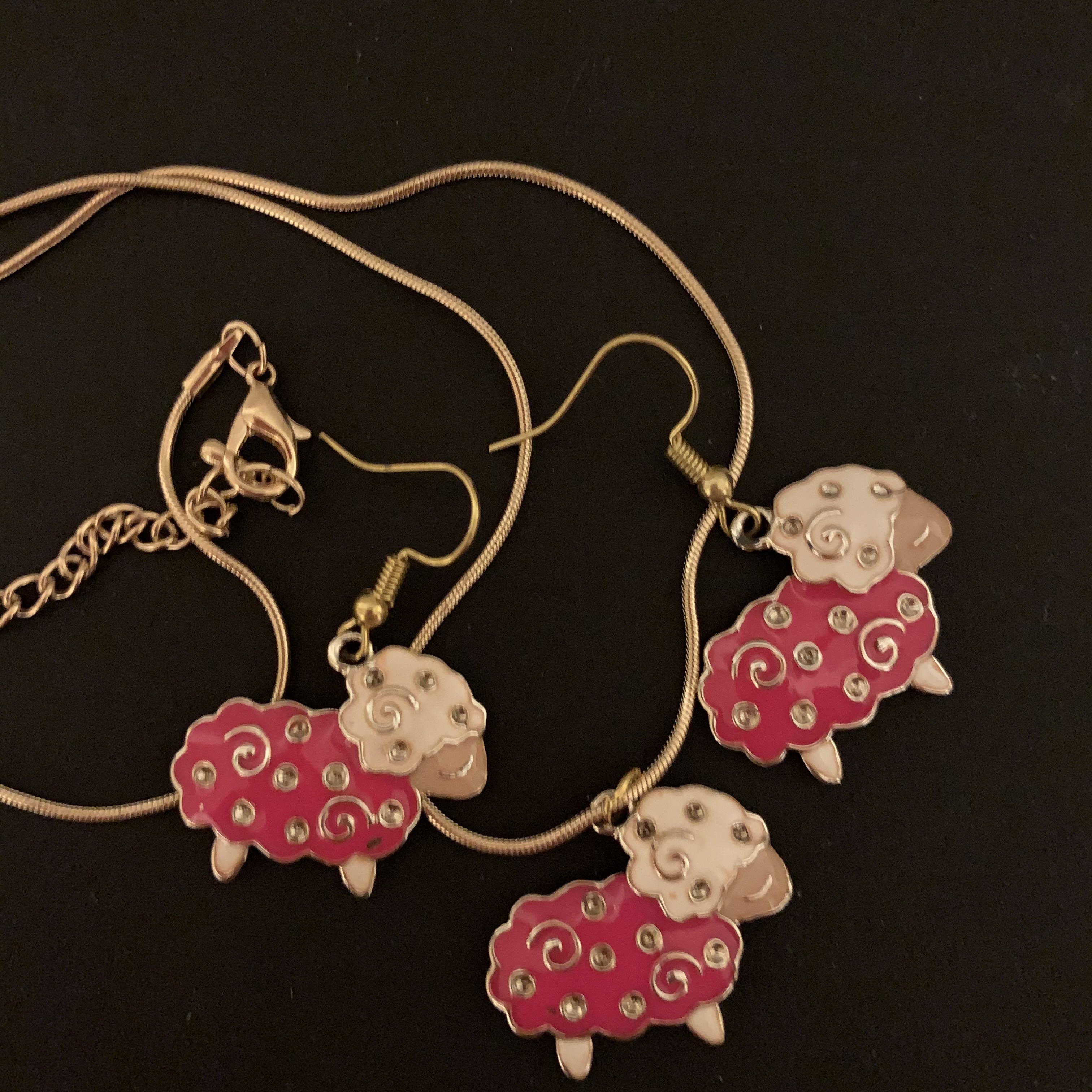 Jewellery Sheep Enamelled Set £5.50