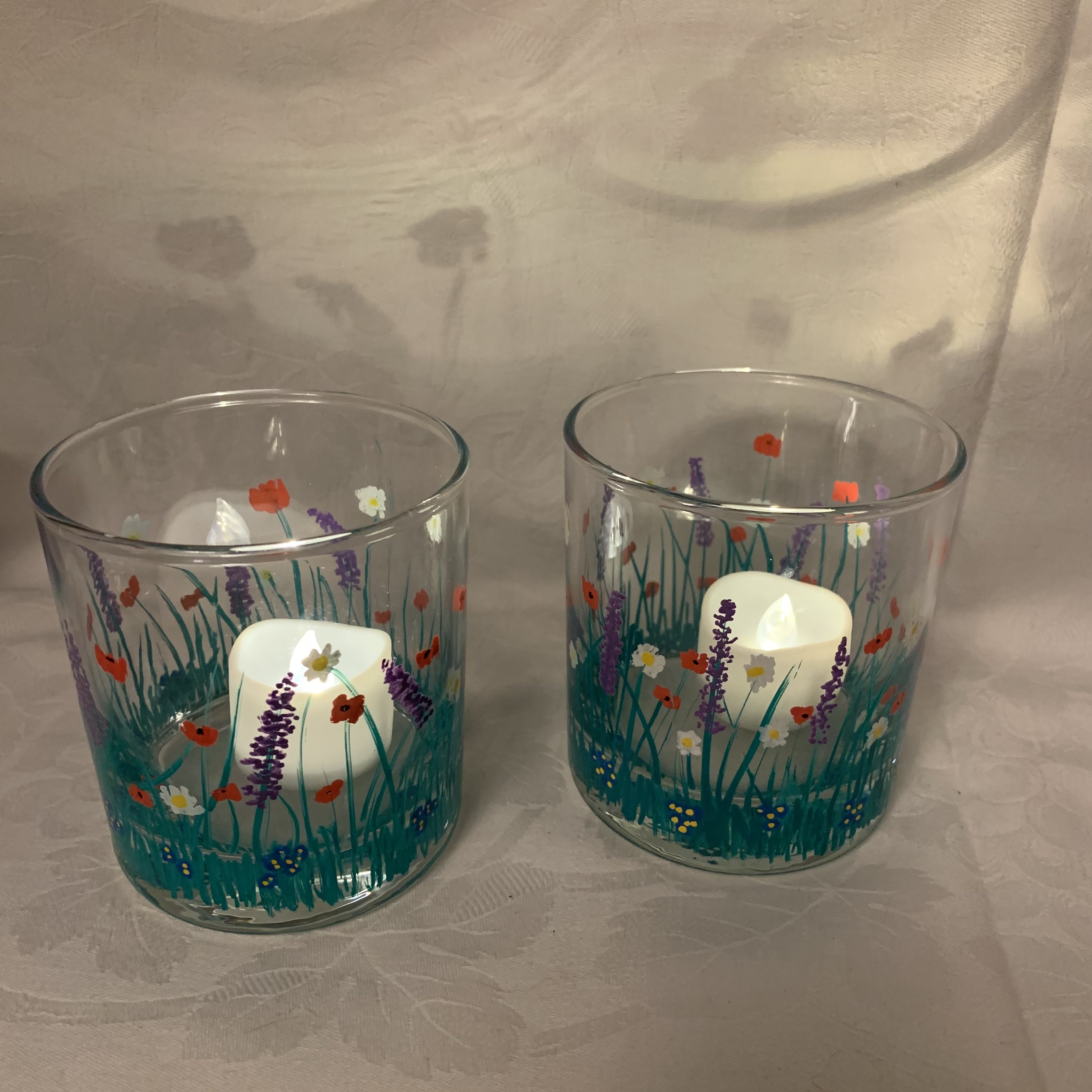 Tealight Set of 2 Wildflowers Lge £4 (£2.50 each)