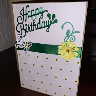 Birthday Card Daisies and Butterfly 1
