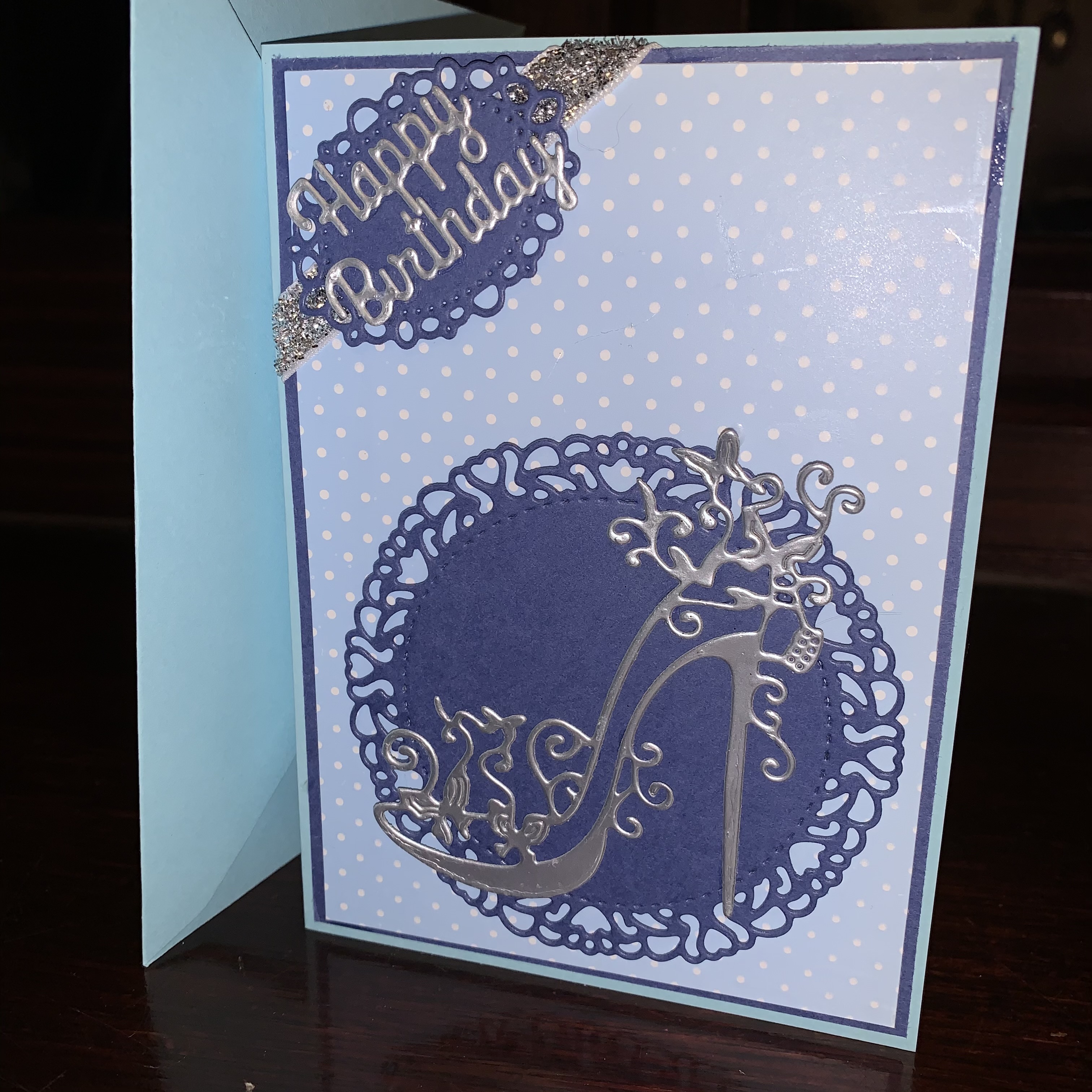 Happy Birthday Blue Shoe 6×4